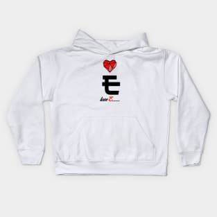 Initial love letter E for valentine Kids Hoodie